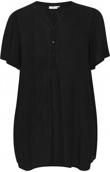 Kaffe Curve Ami Tunika med Pufærmer Sort - T-shirts - 