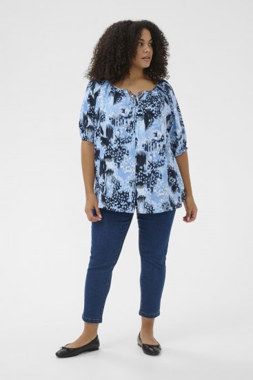 Kaffe Curve Aliana Tunic Blue Flower Animal - Tunikaer - 