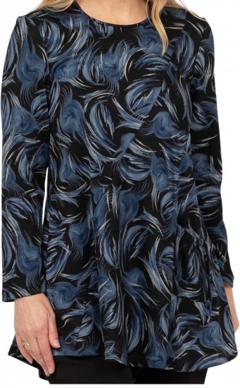 Scandinavian Caramel Swirls Tunic Blue - Trykte T-shirts til kvinder - 