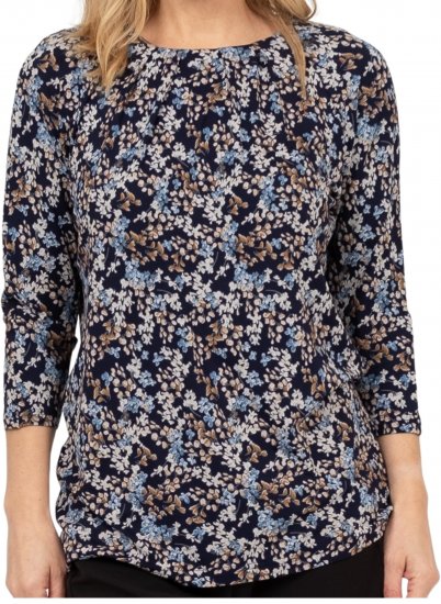 Scandinavian Caramel Tiny Flower Petals Blouse Light Blue - Trykte T-shirts til kvinder - 