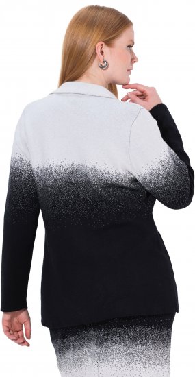 Ulla Popken Strikket Blazer med Farveovergang Sort/Hvid - Blazere - 