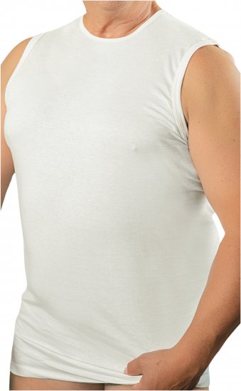 20 Nodi 1004 Sleeveless Crew Neck Shirt in Combed Cotton Jersey White - Undertrøjer - 