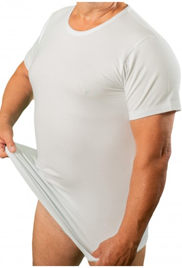 20 Nodi 9002 Short Sleeve Crew Neck in Stretch Cotton White - Undertrøjer - 