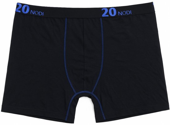 20 Nodi Stretch Cotton Boxer with Medium Leg Black - Undertøj og badetøj - Badetøj og Undertøj i store størrelser 