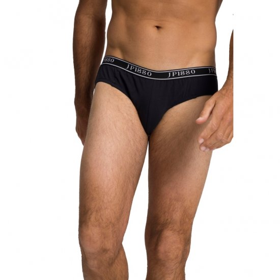 JP1880 Briefs Stretch Cotton 2-Pack Black - Undertøj og badetøj - Badetøj og Undertøj i store størrelser 