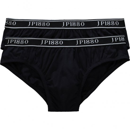JP1880 Briefs Stretch Cotton 2-Pack Black - Undertøj og badetøj - Badetøj og Undertøj i store størrelser 