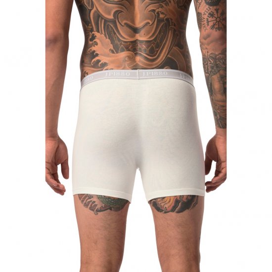 JP1880 Boxershorts Flexnamic OEKO-TEX Mid 2-Pack Grey/Off-White - Undertøj og badetøj - Badetøj og Undertøj i store størrelser 