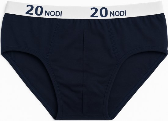 20 Nodi Stretch Cotton Briefs with Medium Side Cut Blue - Undertøj og Badetøj - Badetøj og Undertøj i store størrelser 