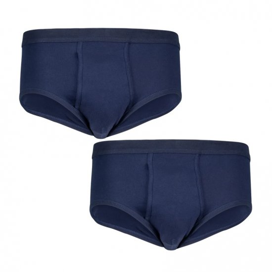Adamo Royal Ribbed Briefs 2-Pack Navy - Undertøj og badetøj - Badetøj og Undertøj i store størrelser 