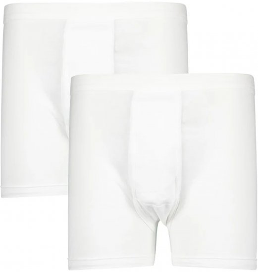 Adamo Royal Fine Ribbed Boxershorts 2-Pack White - Undertøj og badetøj - Badetøj og Undertøj i store størrelser 