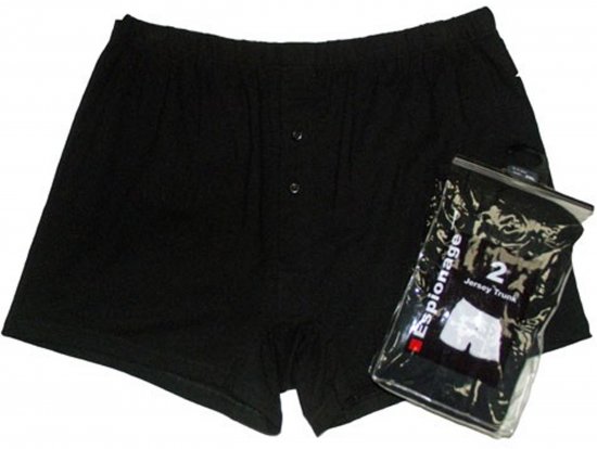 Espionage U001 2-Pack Boxershorts Black/White - Boxershorts - Boxershorts til Store Mænd