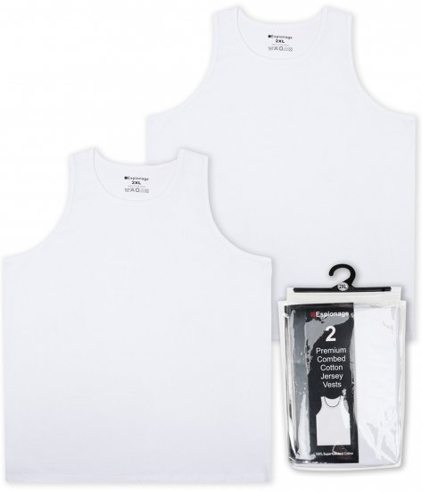 Espionage U011 Twin Pack Tanktop White - Undertrøjer - 