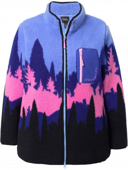 Ulla Popken Alpine Landscape Fleece Jacket Cloud Blue - Hættetrøjer og sweatshirts - 