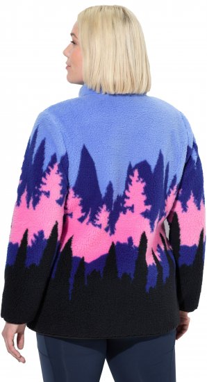 Ulla Popken Alpine Landscape Fleece Jacket Cloud Blue - Hættetrøjer og sweatshirts - 