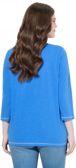 Ulla Popken Make It Amazing 3/4 Sleeve Graphic Tee Pacific Blue - Trykte T-shirts til kvinder - 