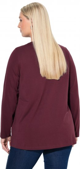 Ulla Popken Fawn Long Sleeve Graphic Tee Plum - Trykte T-shirts til kvinder - 