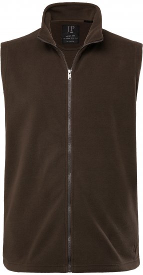JP1880 Fleece Vest Stand-up Collar Brown - Jakker - Jakker i store størrelser, 2XL- 12XL