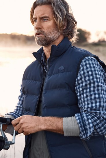 JP1880 Quilted Gilet Stand-up Collar Navy - Jakker - Jakker i store størrelser, 2XL- 12XL