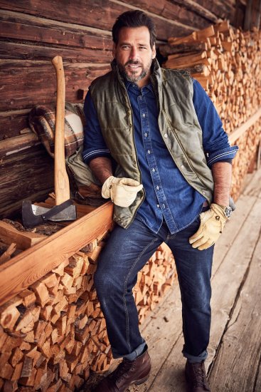 JP1880 Quilted Gilet Vintage Leather Green - Jakker - Jakker i store størrelser, 2XL- 12XL