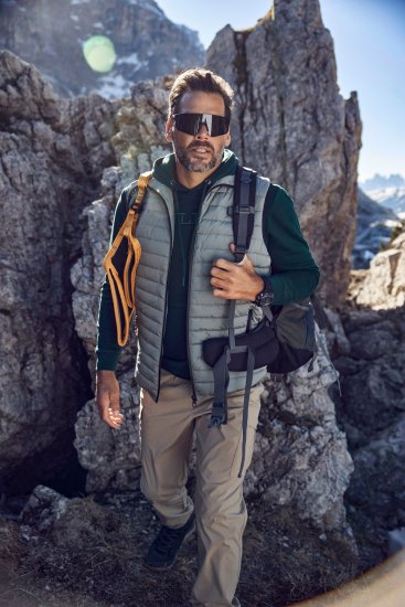 JAY-PI Lightly Quilted Vest with Stomach Fit Grey - Jakker - Jakker i store størrelser, 2XL- 12XL
