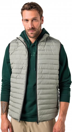 JAY-PI Lightly Quilted Vest with Stomach Fit Grey - Jakker - Jakker i store størrelser, 2XL- 12XL