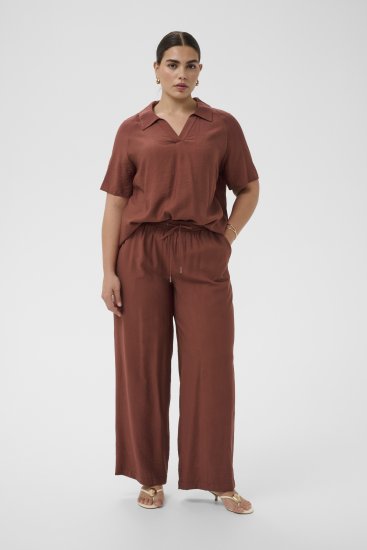 Kaffe Curve Emilia Wide Pants Henna Brown - Bukser - 