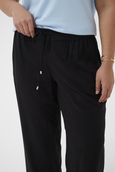 Kaffe Curve Mille Wide Pants Black Deep - Stofbukser - 