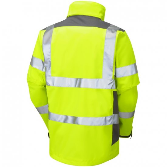 Leo Exmoor Ecoviz 10K Performance+ Breathable Jacket Hi-Vis Yellow - Arbejdstøj - Arbejdstøj i store størrelser