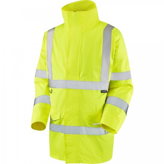 Leo Tawstock EcoViz 4K Baffle Lined Anorak Hi-Vis Yellow - Arbejdstøj - Arbejdstøj i store størrelser