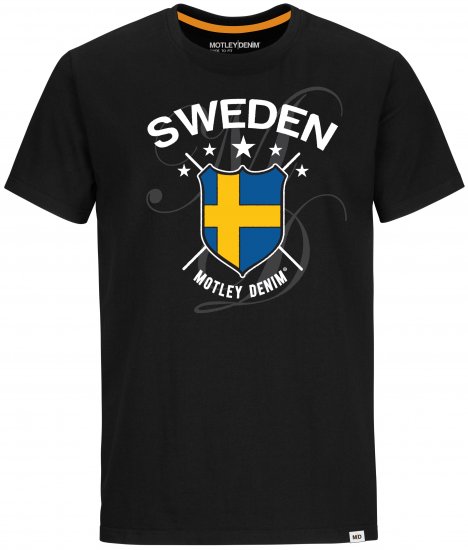 Motley Denim Sweden T-shirt Black - T-shirts - T-shirts i store størrelser - 2XL-14XL