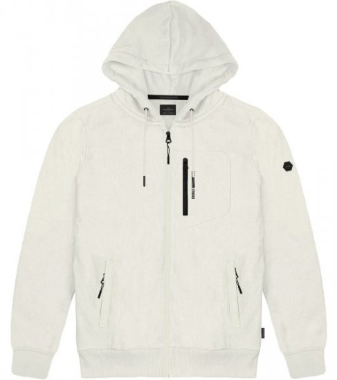 Double Outfitters MTOP-1160 Hættetrøje med lynlås Hvid - Trøjer og hættetrøjer - Trøjer og Hættetrøjer i store størrelser - 2XL-14XL