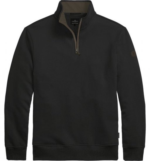 Double Outfitters MTOP-1163 Sweatshirt med halv lynlås Sort - Trøjer og hættetrøjer - Trøjer og Hættetrøjer i store størrelser - 2XL-14XL