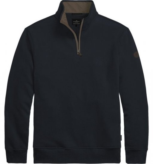 Double Outfitters MTOP-1163 Sweatshirt med halv lynlås Mørkeblå - Trøjer og hættetrøjer - Trøjer og Hættetrøjer i store størrelser - 2XL-14XL