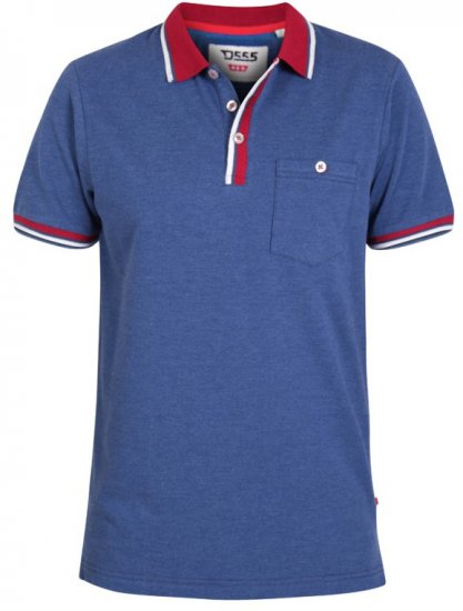 D555 Nigel Polo Denim Blue - Polotrøjer - Polotrøjer 2XL-8XL