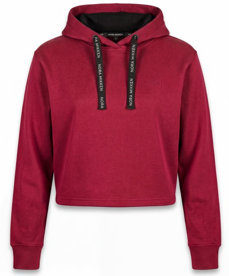 Nora Mikken KAMILLA Cropped Hoodie Burgundy - DAMETØJ XS-XXL - 