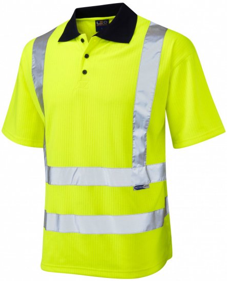 Leo Croyde Comfort Polo Shirt Hi-Vis Yellow - Arbejdstøj - Arbejdstøj i store størrelser
