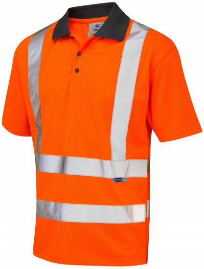 Leo Rockham Coolviz Polo Shirt Hi-Vis Orange - Arbejdstøj - Arbejdstøj i store størrelser