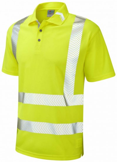 Leo Broadsands Coolviz Ultra Polo Hi-Vis Yellow - Arbejdstøj - Arbejdstøj i store størrelser