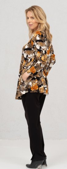 Scandinavian Caramel Flower Petals Tunic Orange and Brown - Trykte T-shirts til kvinder - 