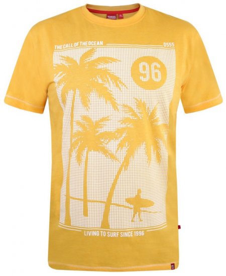 D555 Kansas T-shirt Yellow - T-shirts - T-shirts i store størrelser - 2XL-8XL