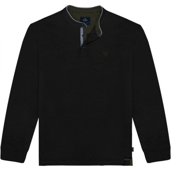 Double Outfitters PS-3099 Polo Shirt Mao Collar Black - Polotrøjer - Polotrøjer 2XL-8XL
