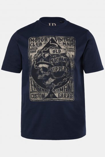 JP1880 T-Shirt Short Sleeve Skull Chest Print Navy - T-shirts - T-shirts i store størrelser - 2XL-14XL