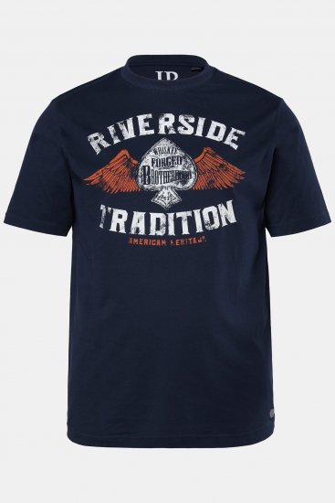 JP1880 T-Shirt Short Sleeve Chest Print Navy - T-shirts - T-shirts i store størrelser - 2XL-14XL
