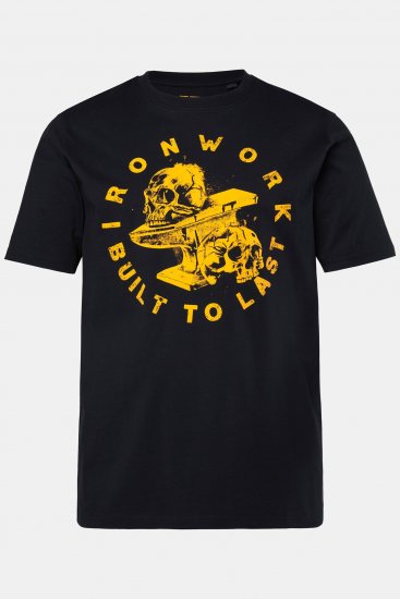 JP1880 T-Shirt Short Sleeve Chest Print Skulls Black - T-shirts - T-shirts i store størrelser - 2XL-14XL