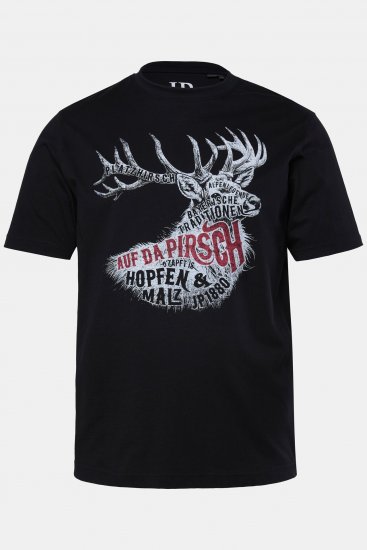 JP1880 T-Shirt Elk Print Black - T-shirts - T-shirts i store størrelser - 2XL-14XL