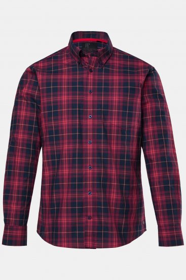 JP1880 Checked Shirt Long Sleeve Red - Skjorter - Skjorter til store mænd 2XL- 8XL