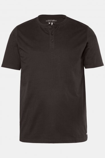JP1880 Henley Basic T-Shirt with Buttons Brown - T-shirts - T-shirts i store størrelser - 2XL-14XL