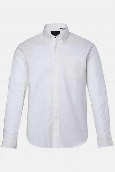 JP1880 Oxford Shirt Flexnamic Long Sleeve Snow White - Skjorter - Skjorter til store mænd 2XL- 8XL