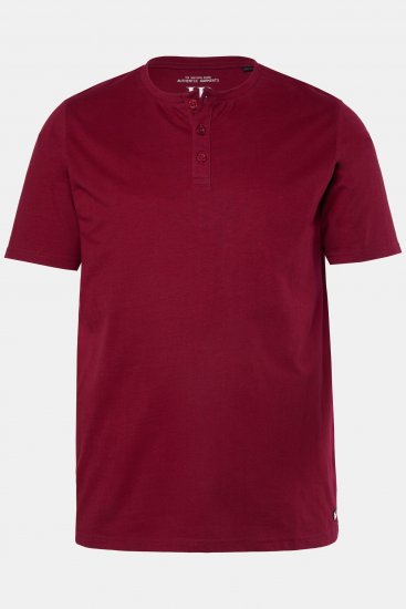 JP1880 Henley Basic T-shirt with Buttons Red - T-shirts - T-shirts i store størrelser - 2XL-14XL