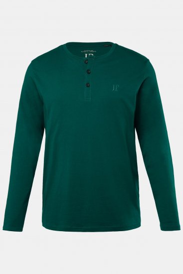 JP1880 Henley T-Shirt Long Sleeve Green - T-shirts - T-shirts i store størrelser - 2XL-14XL